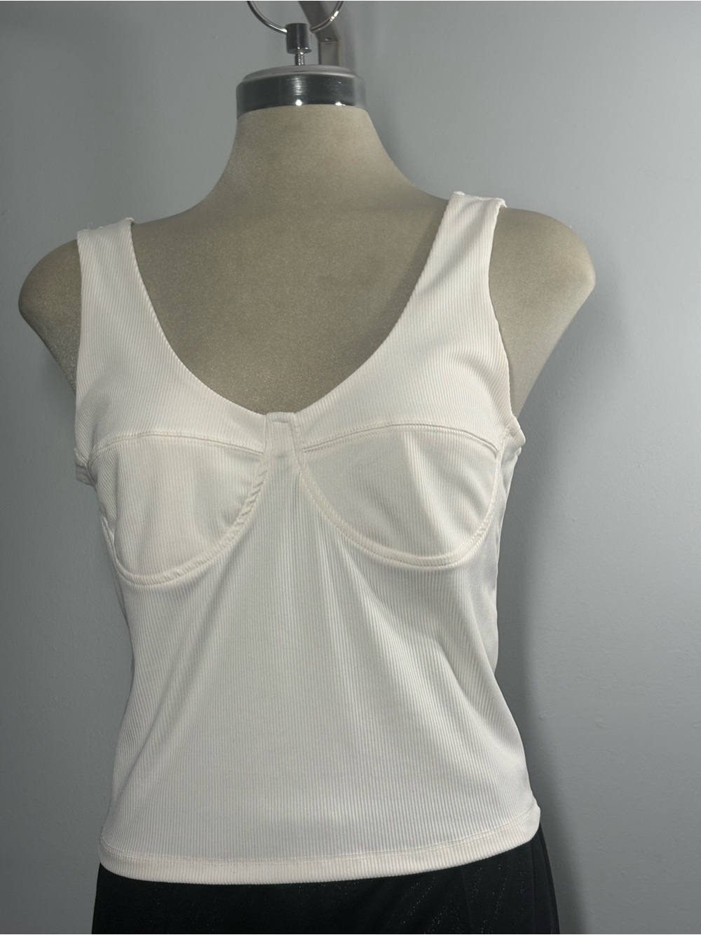 Dynamite White Ribbed Bustier-Style Tank - Picture 6 of 13